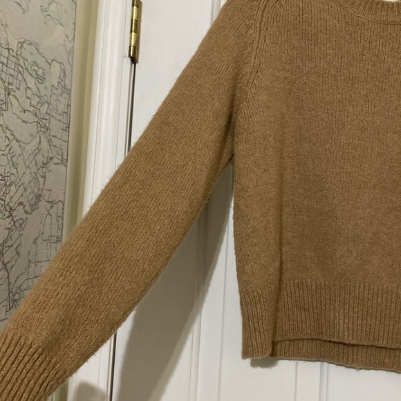 A.L.C. Emmeline merino wool blend crop sweater camel tan - Picture 3 of 6